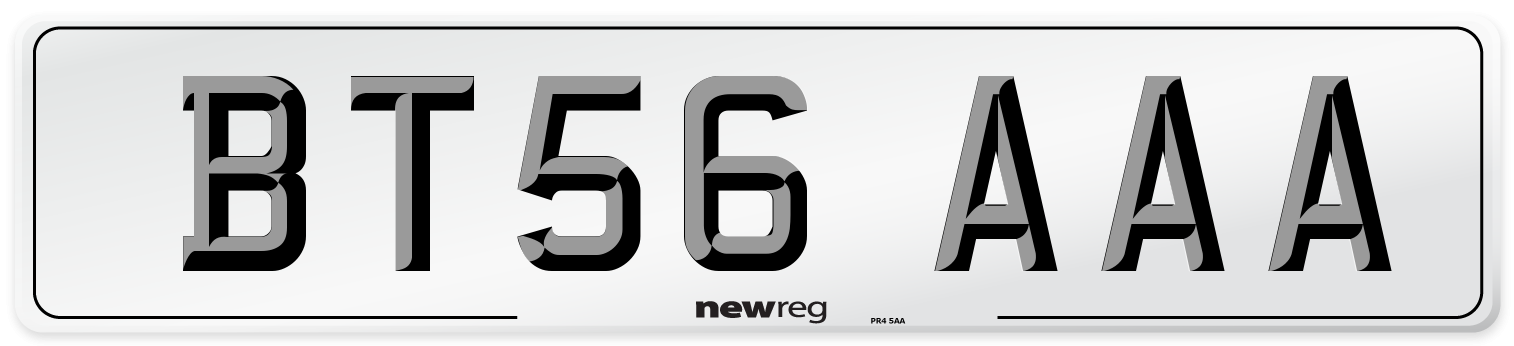 BT56 AAA Number Plate from New Reg